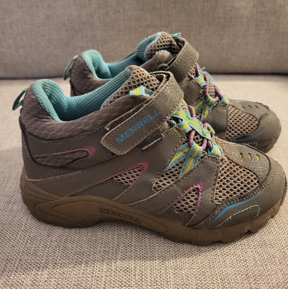 Merrell Kids' Gray and Teal Hiking Boots